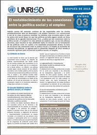 El restablecimiento de las conexiones entre la política social y el empleo (Después de 2015 Síntesis 3)